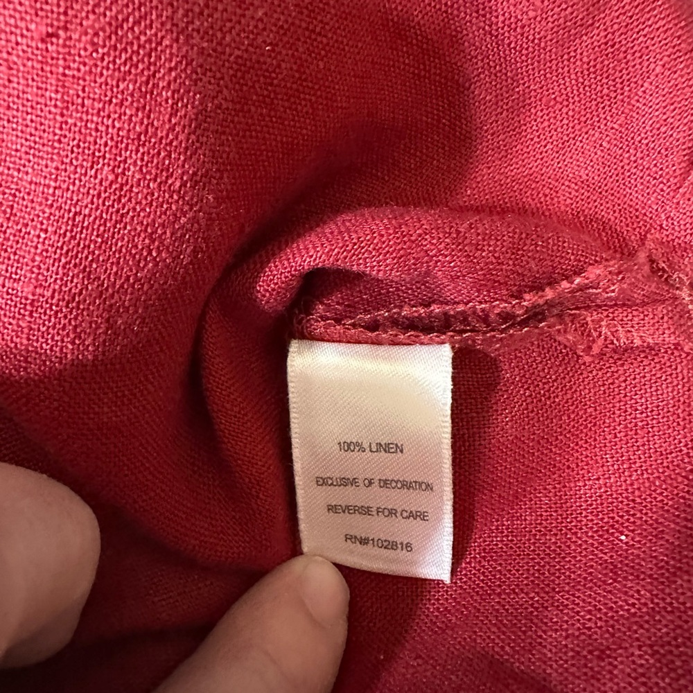 Garnet Hill Linen Embroidered Pocket Detail Dress Size 4 - Picture 6 of 6
